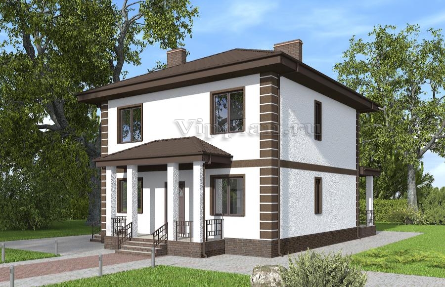 Двухэтажный дом с двумя террасами, кухней-гостиной и четыремя спальнями